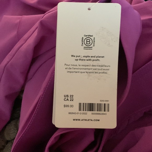NWT ATHLETA Vienna Slim Pant. Great Saturated Bright Medium Purple. Size 22. - Picture 11 of 11